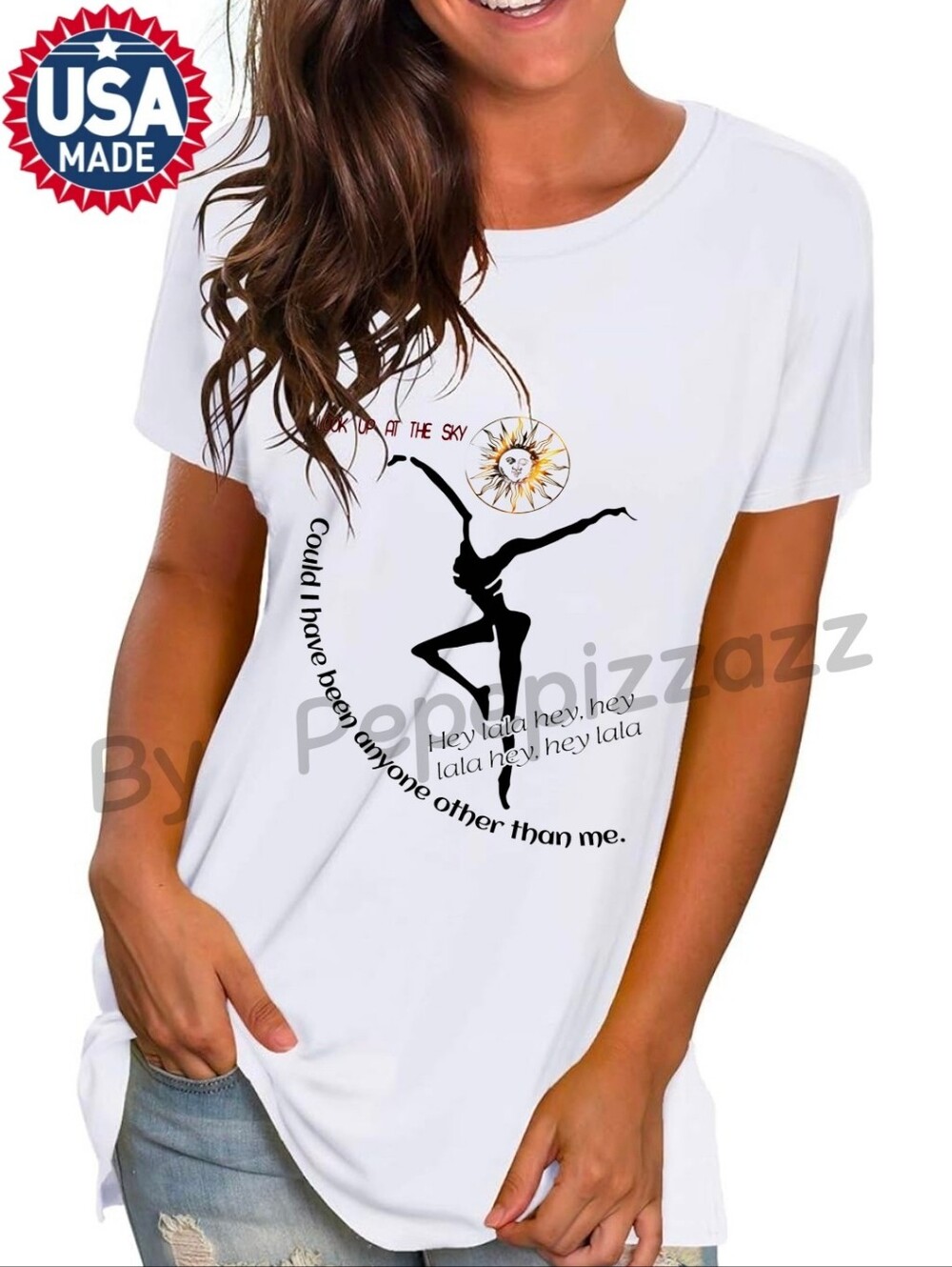 DMB PEPE PIZZAZZ RENDITION HANDMADE Graphic Sun & Dancer TSHIRT